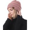 imageBeanies Women Satin Lined Beanie Winter Hats for Women Silk Lined Slouchy Beanie for Winter Warm Knit Cuffed Beanie HatY Whitebeigepink