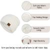 imageBeanies Women Satin Lined Beanie Winter Hats for Women Silk Lined Slouchy Beanie for Winter Warm Knit Cuffed Beanie HatY Whitepurplerose