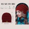 imageBeanies Women Satin Lined Beanie Winter Hats for Women Silk Lined Slouchy Beanie for Winter Warm Knit Cuffed Beanie HatZ Blackdark Greyblack Mixblack Grey