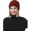 imageBeanies Women Satin Lined Beanie Winter Hats for Women Silk Lined Slouchy Beanie for Winter Warm Knit Cuffed Beanie HatZ Blacklight Greydark Greyburgundy