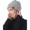 imageBeanies Women Satin Lined Beanie Winter Hats for Women Silk Lined Slouchy Beanie for Winter Warm Knit Cuffed Beanie HatZ Blacklight Greywhitepink