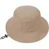 imageBucket hat for Women Men Waterproof Wide Brim Sun Hats Foldable Boonie Safari Fishing Hiking Beach HatsKhaki