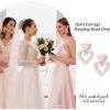 imageHeart Earrings Y2K Love Heart Big Hoop Cute Fun Dangle EarringsDusty PinkMetal
