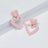 imageHeart Earrings Y2K Love Heart Big Hoop Cute Fun Dangle EarringsDusty PinkMetal