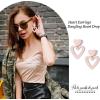 imageHeart Earrings Y2K Love Heart Big Hoop Cute Fun Dangle EarringsDusty PinkMetal