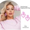 imageHeart Earrings Y2K Love Heart Big Hoop Cute Fun Dangle EarringsPink