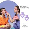 imageHeart Earrings Y2K Love Heart Big Hoop Cute Fun Dangle EarringsPurpleMetal