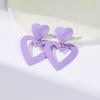 imageHeart Earrings Y2K Love Heart Big Hoop Cute Fun Dangle EarringsPurpleMetal