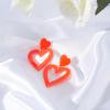 imageHeart Earrings Y2K Love Heart Big Hoop Cute Fun Dangle EarringsWhite