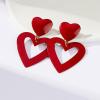 imageHeart Earrings Y2K Love Heart Big Hoop Cute Fun Dangle EarringsWineMetal