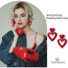 imageHeart Earrings Y2K Love Heart Big Hoop Cute Fun Dangle EarringsWineMetal