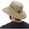 imageMens Sports Sun Hat Wide Brim Summer Hat with UV Protection for Outdoor Hunting Fishing Safari Bucket Sun HatsY Dark Khaki  Beige