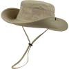 imageMens Sports Sun Hat Wide Brim Summer Hat with UV Protection for Outdoor Hunting Fishing Safari Bucket Sun HatsY Dark Khaki  Beige