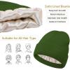 imageSatin Lined Winter Beanie Hats for Women Knit Beanie Hat Slouchy Skull Caps Silk Lining Unisex HatsGreen