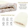 imageSatin Lined Winter Beanie Hats for Women Knit Beanie Hat Slouchy Skull Caps Silk Lining Unisex HatsWhite