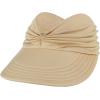 imageSun Hats for Women UV Protection Sun Visor Wide Brim Summer Hats with PonytailBeige