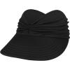 imageSun Hats for Women UV Protection Sun Visor Wide Brim Summer Hats with PonytailBlack