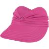 imageSun Hats for Women UV Protection Sun Visor Wide Brim Summer Hats with PonytailRose Red