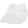 imageSun Hats for Women UV Protection Sun Visor Wide Brim Summer Hats with PonytailWhite