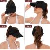 imageSun Hats for Women UV Protection Sun Visor Wide Brim Summer Hats with PonytailWine Red