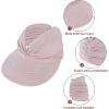 imageSun Hats for Women UV Protection Sun Visor Wide Brim Summer Hats with PonytailWine Red