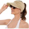 imageSun Hats for Women UV Protection Sun Visor Wide Brim Summer Hats with PonytailZ Pink  Beige