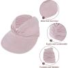 imageSun Hats for Women UV Protection Sun Visor Wide Brim Summer Hats with PonytailZ Pink  Beige
