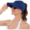 imageSun Hats for Women UV Protection Sun Visor Wide Brim Summer Hats with PonytailZ White  Bule