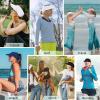 imageSun Hats for Women UV Protection Sun Visor Wide Brim Summer Hats with PonytailZ White  Bule