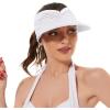 imageSun Hats for Women UV Protection Sun Visor Wide Brim Summer Hats with PonytailZ White  Bule