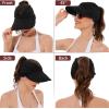imageSun Hats for Women UV Protection Sun Visor Wide Brim Summer Hats with PonytailZ White  Bule
