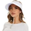 imageSun Hats for Women UV Protection Wide Brim 2 in 1 ZipOff Visor Summer Beach Hat Womens Packable Golf HatA White