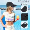 imageSun Hats for Women UV Protection Wide Brim 2 in 1 ZipOff Visor Summer Beach Hat Womens Packable Golf HatA White