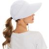 imageSun Hats for Women UV Protection Wide Brim 2 in 1 ZipOff Visor Summer Beach Hat Womens Packable Golf HatA White