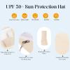 imageSun Hats for Women UV Protection Wide Brim 2 in 1 ZipOff Visor Summer Beach Hat Womens Packable Golf HatBeige