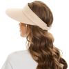 imageSun Hats for Women UV Protection Wide Brim 2 in 1 ZipOff Visor Summer Beach Hat Womens Packable Golf HatBeige