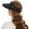 imageSun Hats for Women UV Protection Wide Brim 2 in 1 ZipOff Visor Summer Beach Hat Womens Packable Golf HatBlack