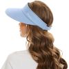 imageSun Hats for Women UV Protection Wide Brim 2 in 1 ZipOff Visor Summer Beach Hat Womens Packable Golf HatBlue