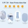 imageSun Hats for Women UV Protection Wide Brim 2 in 1 ZipOff Visor Summer Beach Hat Womens Packable Golf HatBlue