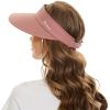 imageSun Hats for Women UV Protection Wide Brim 2 in 1 ZipOff Visor Summer Beach Hat Womens Packable Golf HatSalmon Pink