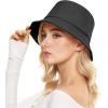 imageUnisex Athletic Bucket Hat Solid Colors Sun Hat with UV Protection for Outdoor Sports Packable Summer HatsBlack