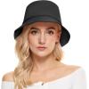 imageUnisex Athletic Bucket Hat Solid Colors Sun Hat with UV Protection for Outdoor Sports Packable Summer HatsBlack