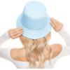 imageUnisex Athletic Bucket Hat Solid Colors Sun Hat with UV Protection for Outdoor Sports Packable Summer HatsLight Blue