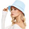 imageUnisex Athletic Bucket Hat Solid Colors Sun Hat with UV Protection for Outdoor Sports Packable Summer HatsLight Blue