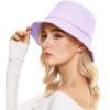 imageUnisex Athletic Bucket Hat Solid Colors Sun Hat with UV Protection for Outdoor Sports Packable Summer HatsQ Purple