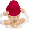 imageUnisex Athletic Bucket Hat Solid Colors Sun Hat with UV Protection for Outdoor Sports Packable Summer HatsQ Red