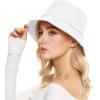 imageUnisex Athletic Bucket Hat Solid Colors Sun Hat with UV Protection for Outdoor Sports Packable Summer HatsWhite