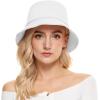 imageUnisex Athletic Bucket Hat Solid Colors Sun Hat with UV Protection for Outdoor Sports Packable Summer HatsWhiteblack