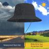 imageWaterproof Bucket Hat for Women Men Rain Hat Wide Brim Packable Sun Hat UV Protection Summer Beach Fishing Hiking Safari HatArmy Green