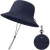 imageWaterproof Bucket Hat for Women Men Rain Hat Wide Brim Packable Sun Hat UV Protection Summer Beach Fishing Hiking Safari HatNavy